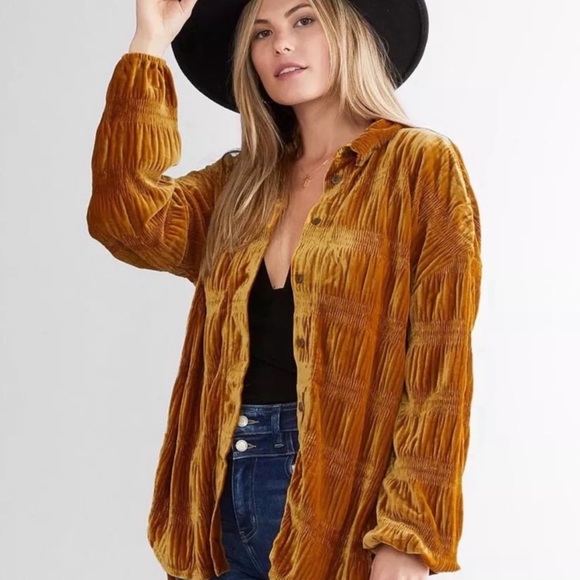 Free People “M” My Best Velvet Blouse NWT - Picture 3 of 12